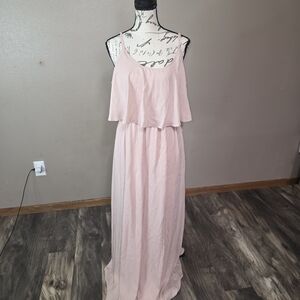Show Me Your MuMu Light Pink Caitlin Ruffle Maxi Dress